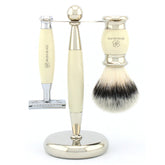 Lee Shaving Range Double Edge Razor for Smooth Shaving - Silver Synthetic